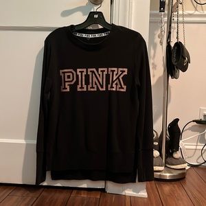 PINK Black and Gold Long Sleeve Pull Over
